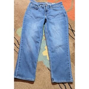 Riders By Lee Midrise Capri Blue Denim Jeans‎ Womens Size 8M Y2K Medium Wash